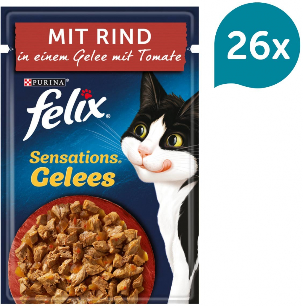 Felix Sensations hovězí maso s rajčaty v želé 26 x 85 g