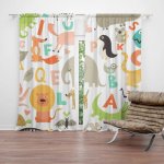 Sablio Závěs Zoo abeceda: 2ks 140x250cm – Zboží Mobilmania