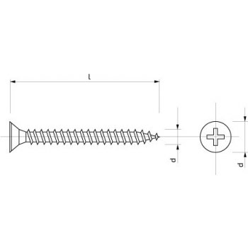 Vrut se zápustnou hlavou s křížovou drážkou 5 x 50 mm Zn