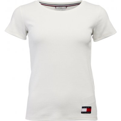 Tommy Hilfiger Tommy 85 Rib-ss Tee Šedá – Zboží Dáma