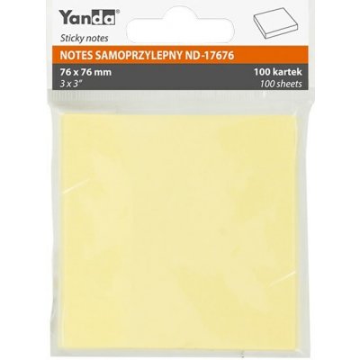 Samolepicí blok poznámek YANDA 76 × 76 mm, 100 listů, žlutý, 150-1397 – Hledejceny.cz