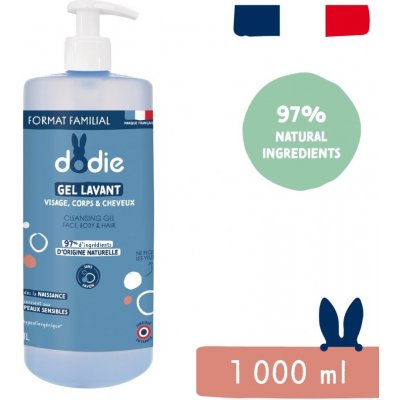 Dodie Dětský mycí gel na vlasy, tělo a obličej 3v1 1000 ml – Zboží Dáma
