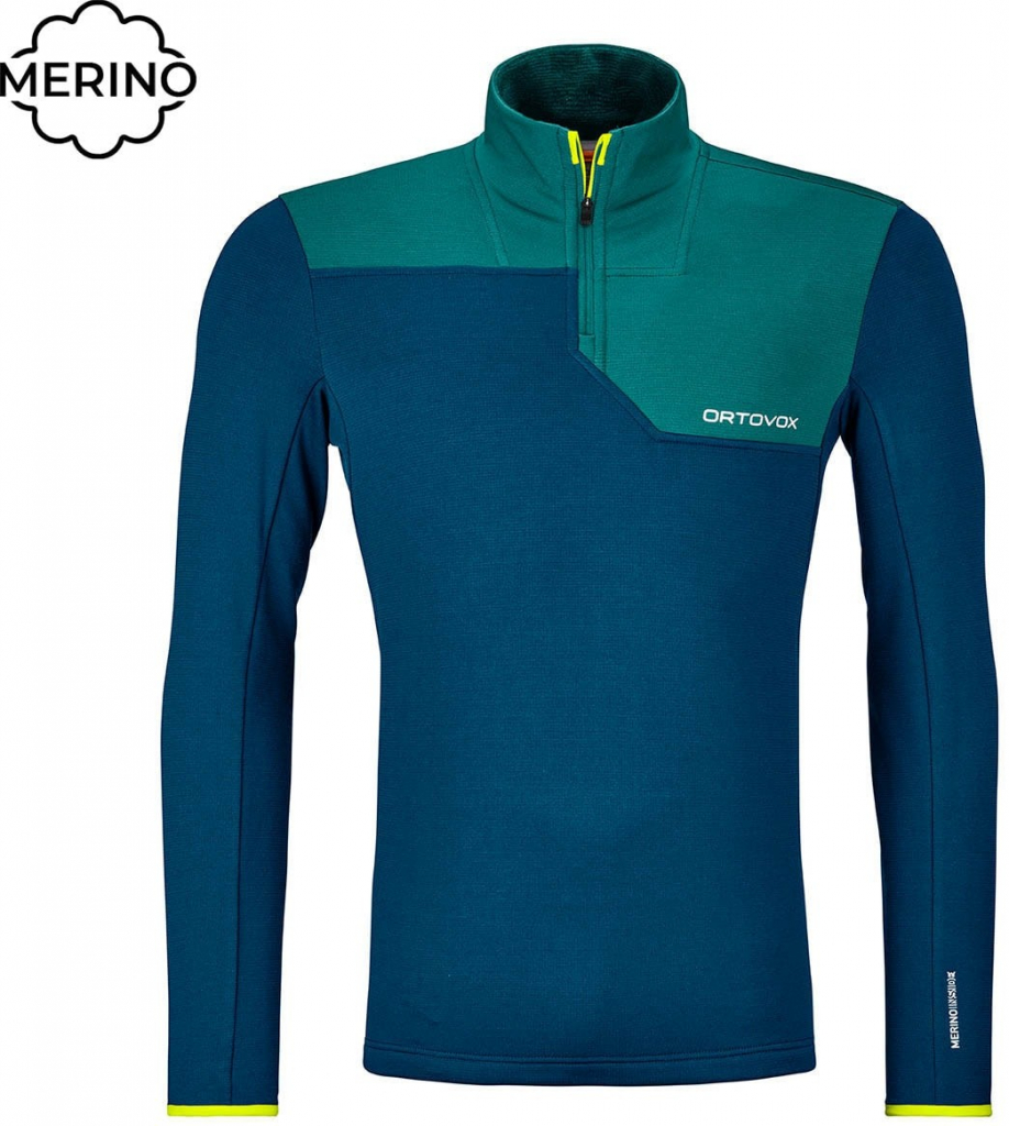 Ortovox Fleece Light Zip Neck M petrol blue