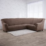 Nueva Textura strečový potah na rohovou sedací soupravu Niagara tabákový 340 - 540 cm – Zboží Dáma