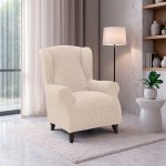 Nueva Textura strečový potah na křeslo ušák Rubinia smetanový 70 - 95 cm – Sleviste.cz