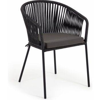 Kave Home Yanet Černá pletená jídelní židle
