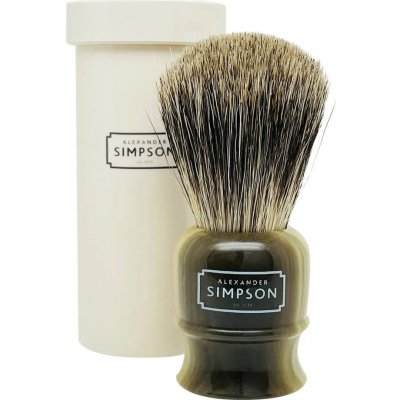 Simpson Highbury Faux Horn Pure Badger Travel Brush – Zboží Mobilmania