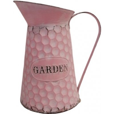 Plechový džbán na květiny 27 cm, růžový LAD2333 Pk/Wh – Hledejceny.cz