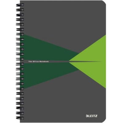 Leitz blok "Office", šedo-zelená, drátěná kroužková vazba, A5, linkovaný, laminované desky 90 listů – Zboží Živě
