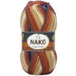 Nako Pletací příze Nako Vega Stripe 82420 - hnědá – Sleviste.cz