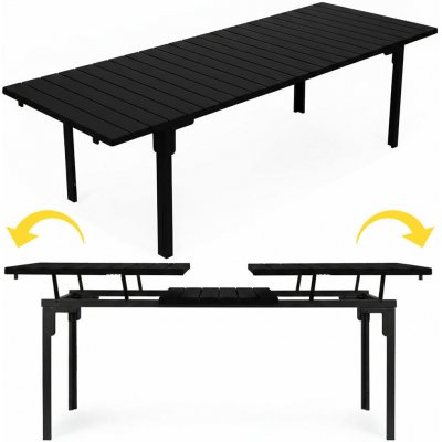 MultiGarden SAE-180-1 Rozkládací zahradní stůl 180-240 cm, černý – Hledejceny.cz