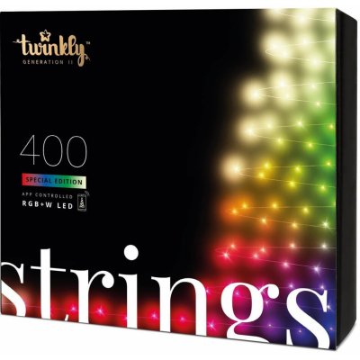 Twinkly Světelný řetěz Strings Multi Color RGB 400 LED s měničem barev 32 m černý kabel TW400STP-BEU – Zbozi.Blesk.cz