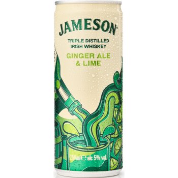 Jameson Ginger Ale & Lime plech 5% 0,25 l (holá láhev)