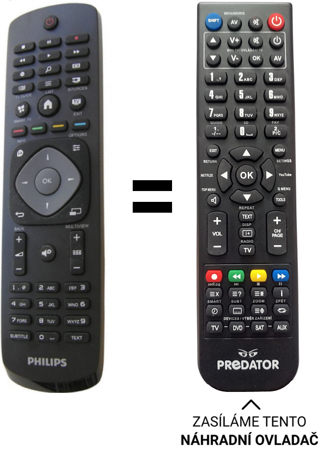 Dálkový ovladač Predátor Philips SF345