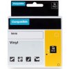 Barvící pásky PRINTLINE kompatibilní páska s DYMO 18443, 9mm, 5.5m, černý tisk/bílý podkl.,RHINO vinyl. PLTD46