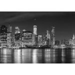 WEBLUX 94054059 Fototapeta vliesová Black and white New York City at night panoramic picture Černobílé New York City v noci panoramatický obrázek USA. rozměry 145 x 100 cm – Sleviste.cz