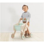 MamaToyz Dřevěný kočárek pro hračky a chodítko Trio Stroller – Zboží Dáma