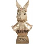 Clayre & Eef Dekorace busta králičice s čelenkou se zlatou patinou - 16*11*31 cm – Hledejceny.cz