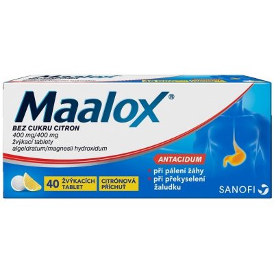 MAALOX BEZ CUKRU CITRON POR 400MG/400MG TBL MND 40