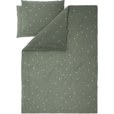 Livarno Mušelínové povlečení květiny/zelená 200x220 70x90 – Zboží Dáma