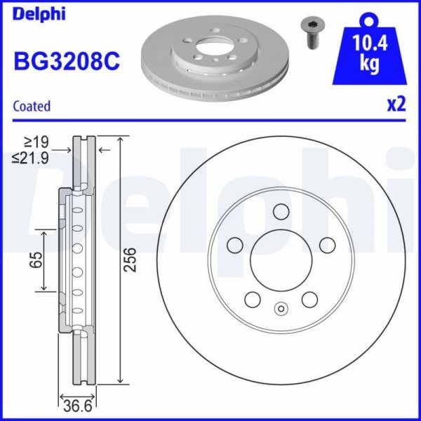 Brzdové kotouče Brzdový kotouč DELPHI BG3208C