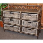 Ratanová komoda 6 zásuvek hnědá – Zboží Mobilmania