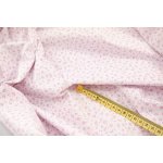 Bavlněné plátno - růžové kytičky na bílém podkladu - šířka 160 cm – Zboží Dáma