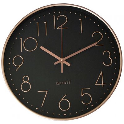 M.A.T. Group hodiny nástěnné pr.30cm,3D ciferník,PH,sklo,kov RŮŽ-ZLA/ČER – Zbozi.Blesk.cz