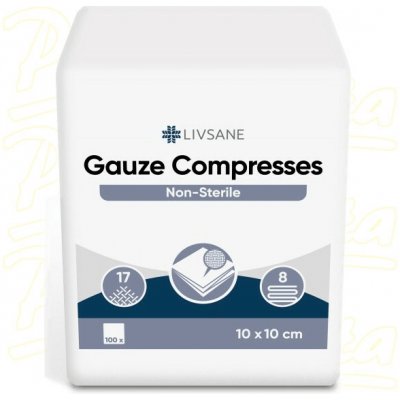 LIVSANE Nesterilní gázové kompresy 10 x 10 cm 100ks – Hledejceny.cz