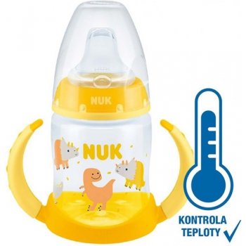 Nuk FC lahvička na učení s kontrolou teploty tvary/zelená 150 ml