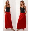 Dámská sukně Fashionweek Italská pohodlná dlouhá mikinová sukně s kapsami MAXI ZIZI267 červená