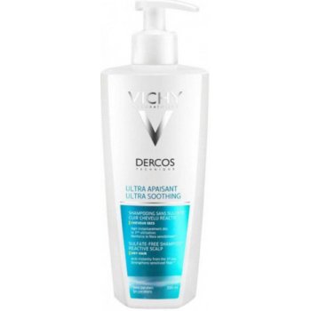 Vichy Dercos Ultra Soothing ultrazklidňující šampon pro suché vlasy a citlivou pokožku hlavy No Parabens Hypoallergenic 390 ml