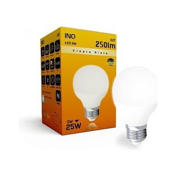 INQ LED žárovka , E27 ilum.3W P45, Teplá bílá