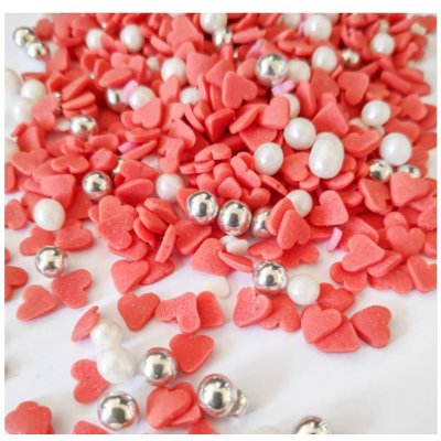 Cukrový mix červeno-bílý 50 g – Zboží Mobilmania