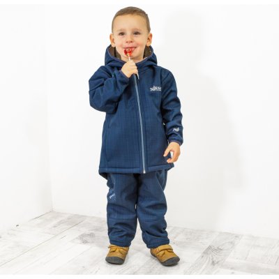 ESITO dětská zimní softshellová bunda s beránkem Navy blue / navy blue – Zboží Mobilmania