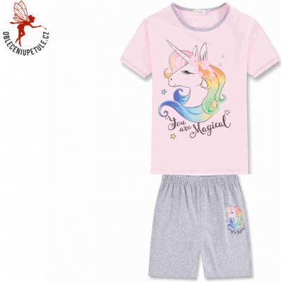 Kugo dívčí pyžamo Jednorožec sv.růžová šedá – Zboží Mobilmania