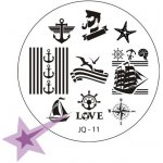 Starnails Razítkovací destička JQ11 Plachetnice moře kotvy – Zboží Dáma