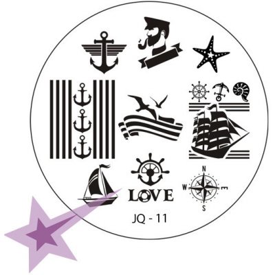 Starnails Razítkovací destička JQ11 Plachetnice moře kotvy – Zboží Dáma