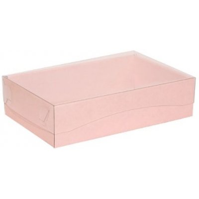 Dárková krabice s průhledným víkem 200x125x50 mm, růžová – Zboží Mobilmania