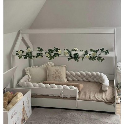 Dětská domečková postel LITTLE HOUSE bílá 160x80 cm