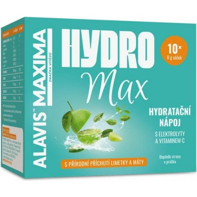 Alavis Maxima HydroMax hydratační nápoj s elektrolyty a vitC (limetka a máta) 10 x 8 g – Hledejceny.cz