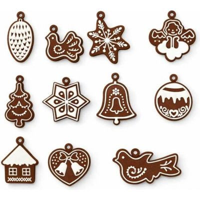 DECOLED Sada drobných vánočních ozdob, 3 × 4 cm, plast, balení 11 ks – Hledejceny.cz