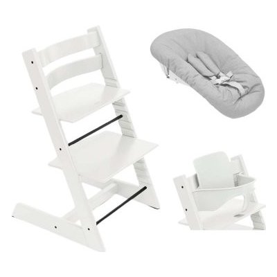 Stokke Tripp Trapp Bundle Set + Baby set + Newborn set - White/Grey – Zboží Dáma