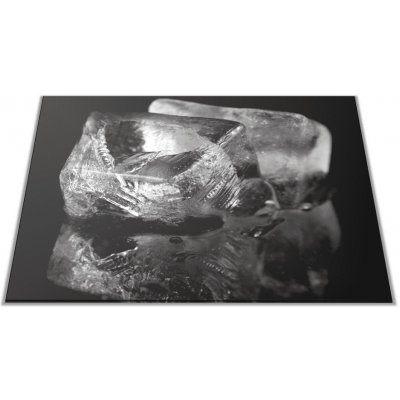 Glasdekor Skleněné prkénko ledové kostky na černém - Prkénko: 40x30cm