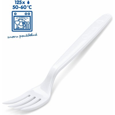 Vidlička PP znovu použitelná bílá 18 5cm 22007 – Zboží Mobilmania