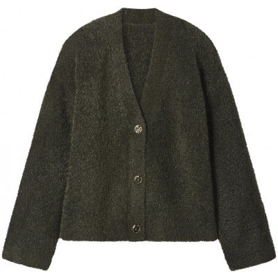 esmara Dámský pletený kardigan z buklé s podílem vlny olivová – Zboží Mobilmania