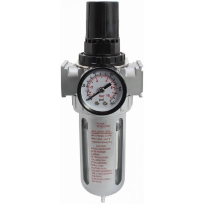 Regulátor tlaku vzduchu - odlučovač vody 1/2", max. 10 bar - SATRA – Zboží Mobilmania