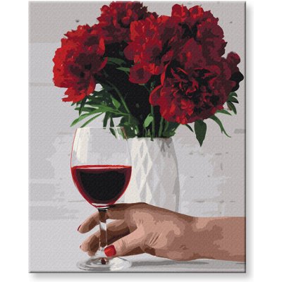Malování podle čísel Víno s květinou