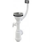 Alcadrain Sifon dřezový s nerezovou mřížkou DN115, flexi přepadem a přípojkou A447P-DN50/40 – Zboží Dáma