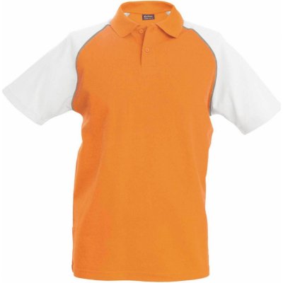 Kariban pánská polokošile s kontrastními rukávy Baseball oranžová bílá